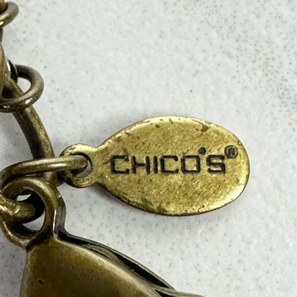 Chicos Multi Strand Gold Silver Tone Chain Link Necklace ✨